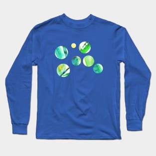 Green watercolor dots - abstract Long Sleeve T-Shirt